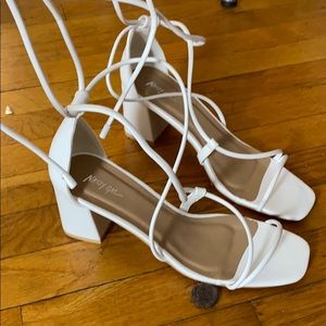 White strappy heels